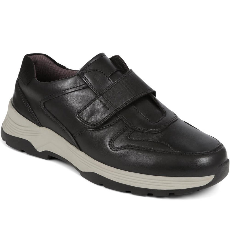 Touch-Fasten Leather Trainers  - TOBY / 325 170